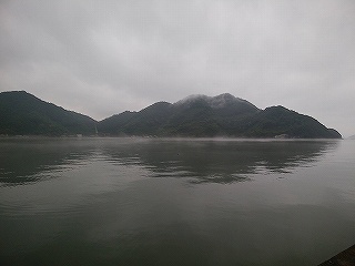 川之石湾の朝霧